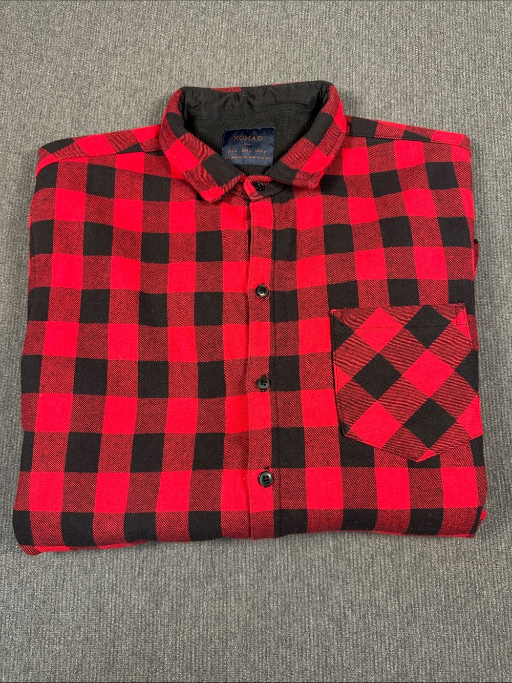 Buffalo Plaid Shirt Long Sleeved Button Down Lined Cotton Flannel Shacket Large